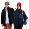 Fingercroxx it men's fleece jacket 2025 winter polar fleece warm top Korean trendy jacket navy 2XL