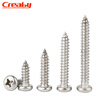 Creaby304 stainless steel cross round head self-tapping screws pan head cross recessed wood screws tip tail self-tapping screws M3x6 100 pieces