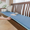 Lujie solid wood sofa cushion old-fashioned sofa cushion wooden sofa bench cushion bay window cushion wooden sofa cushion cotton and linen-coffee color 55cm*55cm single seat (thickness 2.5cm)