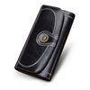 Viney cowhide wallet women's long large capacity multi-card slot multi-functional clutch bag simple light luxury student coin purse women black retro leather wallet wallet card holder