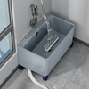 Suitable for mop pool balcony washing mop pool outdoor removable plastic mop pool pool sink mop bucket gray thickened fixed small size (one-click drainage