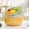 WELLMEET sink drain basket food-grade kitchen water filter artifact new household plastic vegetable basket double-layer fruit plate mint green large, medium and small 3-piece set recommended by the store manager food-grade PET/drain and mildew-proof