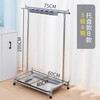 Caiyile stainless steel mop rack mop broom mop hanger floor-standing drain organizer cleaning tool storage rack 5 hangers 6 hooks with stainless steel basin 10189