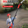 YAT 58V brushless electric high branch saw, rechargeable high-altitude branch pruning saw, telescopic extension rod chain saw, high battery life and fast charging, 5Ah battery_4A charger