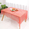 Disposable tablecloth thickened tablecloth plastic transparent round table home rectangular hotel red white random 10 pieces 180cm*180cm