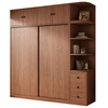 Guyuan Package Installation Wardrobe Bedroom Home New Chinese Style Storage Wardrobe Sliding Door Large Wardrobe 160*200*50 Main Cabinet + Top Cabinet + Side Cabinet