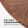 Youthful and trendy North American black walnut solid wood dining table Villa parquet round table Home round light luxury dining table 158*158*77cm single table