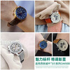 Hengdili adapts to Citizen watch strap FF series CA4500-16X/CA4503 4505 watch strap genuine leather leather bracelet accessories dark brown white line-no buckle 22mm