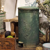 Sendeyuan retro trash can garden iron relief pedal trash can ornaments villa outdoor trash can Senlv 272745cm