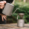 Silver Ant pure titanium hand brewed coffee pot set outdoor household drip filter titanium coffee cup long mouth thin mouth pot can be customized pure titanium double layer coffee filter