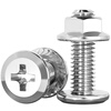 Fengji M3M4M5M6M8M10 304 stainless steel flat head cross screw nut set flange furniture hardware M4*8 20 sets