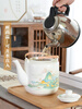 Mengyier Ceramic Cold Kettle Cold Kettle Large Large Capacity Kettle Summer Household Water Large Pot Teapot + 2 Cups 2 Large Double Copper Splendid Landscape 1L 1L