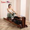 SUNNY American rowing machine household water resistance intelligent wooden rowing machine indoor sports fitness equipment rowing machine real-life APP | imported Sapele wood