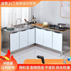 Vinoa stainless steel kitchen cabinet combination cabinet simple stove cabinet cabinet with sink integrated cabinet household storage cabinet main picture 200cm five-door combination double basin (can be left, middle or right)