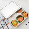 MAXCOOK 304 stainless steel dinner plate lunch box 5 compartments deepened and thickened compartments with lid fast food plate student lunch box MCFT724