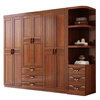 Zuoyue solid wood wardrobe walnut combination wardrobe simple master bedroom large wardrobe storage cabinet home four-door wardrobe