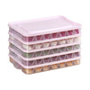 MiBangshou dumpling storage box compartment refrigerator home kitchen multi-layer storage box with lid plastic wonton box can be frozen and heated 2 covers 2 layers transparent