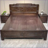 Longwei 12-hour delivery Foshan Chinese rosewood mortise and tenon solid wood bed master bedroom king bed 1.8 meters 2 meters double bed rosewood single bed upgraded thickened bed 1.8*2.0 meters frame style (full bed board + full mortise and tenon)