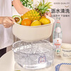 YOUQIN sink double-layer drain basket kitchen supplies living room tea table fruit plate basket basin vegetable washing basin milk white large double-layer drain basket 5.6L