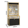 Kington Glass Display Cabinet Certificate of Honor Certificate Trophy Medal Exhibition Cabinet Sample Display Cabinet Product Display Rack Golden L Cabinet 100*40*200cm