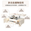 Hongbaolinjia multifunctional lifting coffee table and dining table dual-purpose cream style small apartment living room home all-in-one multi-purpose table foldable 1.2 meters solid wood coffee table snow mountain white glass
