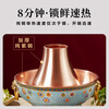 Longshun Copper Art New Cloisonné Copper Hot Pot Household Electric Charcoal Dual-Purpose Electric Hot Pot Thickened Copper Enamel Copper Hot Pot Special Pot Yuanyang Pot (6-8 people) Green Bottom Pattern 34cm