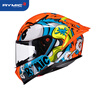 RYMIC motorcycle electric vehicle helmet full-face helmet 3C certified winter anti-freeze and warm motorcycle Bluetooth headset SR6 blue orange L