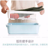 Palmerton large vegetable blue double-layer drain basket fruit basket kitchen household rectangular leaky basin plastic bowl and chopsticks drain basket green 34*26*9 cm double layer
