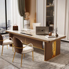 Yuechang slate desk light luxury modern simple desk home study workbench with socket high-end boss desk 1.8 meters desk Carrara gold + main chair