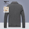Septwolves Jacket Men's Autumn and Winter Business Casual Lapel Plaid Woolen Jacket Middle-aged and Young Commuting Men's Clothing Tops