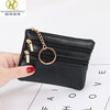 Kuqi Kangaroo Genuine Leather Coin Purse Women's Purse Mini Soft Leather Handbag Small Purse Key Coin Card Bag Short Zipper Bag Purple