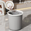 Mudong trash can household large capacity living room toilet bathroom bedroom kitchen office with pressure ring desktop paper basket Jingyi gray large single pack 16L