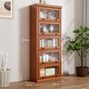 GOZEAL American solid wood bookcase floor-standing integrated wall bookshelf dustproof with glass door living room bookshelf vertical storage cabinet large five doors (length 800*width 330*height 1920)