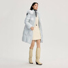 Ai Lai big fur collar down jacket women's long sweet age-reducing hooded thickened warm duck down jacket ice clear blue S