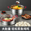 MAXCOOK anti-scalding steamer 304 stainless steel multi-layer steamer thickened multi-bottom soup pot gas electric three-layer MCZ5205 34cm