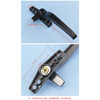 Hasdick Jingcang delivery window handle 50-type aluminum alloy single-point casement window handle 7-word window lock for outward-opening window curtain wall hanging window handle dark gray right handle HKsq-149