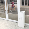 GNF square lidless trash can indoor soft metal large outdoor hotel lobby hospital shopping mall milk tea shop white