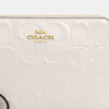 COACH new product COACH/Coach Outlet Women's Classic Logo Presbyopic Short Leather Corner Zipper Wallet Card Holder IM/Chalk White