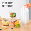 Temeiju disposable lunch box round transparent plastic fast food box thickened lidded packaging box soup bowl 20 set 500 type
