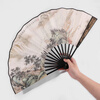 TaTanice fan folding fan high quality head green bamboo Chinese style classical handmade fan men's fan bamboo fan business gift silk fan