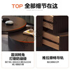 Yang Yiyue with universal wheel coffee table living room slate light luxury small apartment modern simple round small coffee table movable simple mobile universal wheel 60 white rock + black rock 70