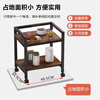 Zhuobo coffee table small table tea table mahjong table side table sofa side table storage rack tea cabinet CJ03 double layer black walnut color