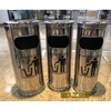 Round peel box stainless steel trash can hotel outdoor lobby vertical square with inner bucket sanitary bucket ash bucket rectangular black 30*24*61 with inner bucket