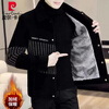 Pierre Cardin Casual Slim Fit Plus Velvet Thickened Jacket Men's Autumn and Winter 2025 New Winter Warm Woolen Jacket Youth Clothes 7310# Coffee XL 130-150 Jin