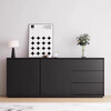 Gao Yichou minimalist sideboard modern simple solid wood wine cabinet wall-mounted tea cabinet black storage cabinet customer bedroom storage cabinet black solid wood 140x40x80cm