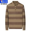 Woodpecker long-sleeved T-shirt men's spring and autumn pure cotton elastic lapel real pocket autumn clothes men's middle-aged bottoming polo shirt men's XH6612 Haqing XL 175 recommended 140-155 pounds