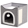 Pilot Cat House Winter Dog House Winter Warm Double-layer Closed Folding Cat and Dog House with Mat All Seasons Upgraded Side Scratching Fur Ball-Double Layer Suitable for 20 catties or less