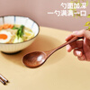 Edo small eating spoon Japanese-style round mouth household wooden long-handled beech wood eating and broadcasting special mixed rice dry rice drinking spoon