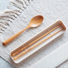 Half-life portable tableware Japanese style wooden chopsticks wooden spoon set wooden chopsticks spoon with storage box student children travel tableware