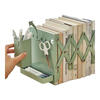 Class 2, Grade 3, Desktop retractable book stand, book storage rack with pen holder, book clips, fixed book stand, student table folding bookshelf for high school student classroom, extra thick, matcha green + pen holder + storage box + hook